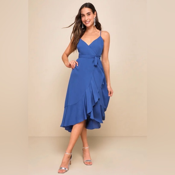 knee length dresses for ladies Nivara Lace Ruffle Mini Dress Chantilly / L main image 1